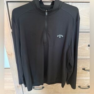 CALLAWAY MENS LIGHTWEIGHT QUARTER ZIP GOLF PULLOVER - Black Medium